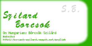 szilard borcsok business card